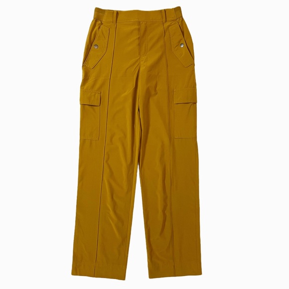 SOLD Athleta Vienna High-Rise Straight Leg Cargo Pant Brass Yellow Gold 2 - Picture 2 of 9